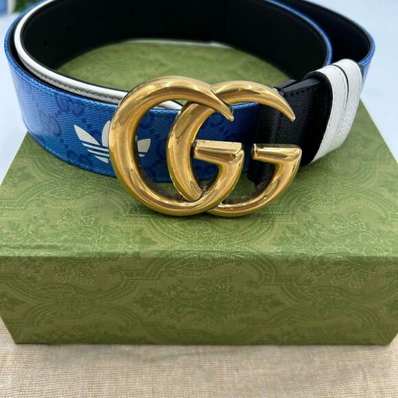 Unisex Gucci X Adidas leather  belt size 90 cm/36 inches made in Italy